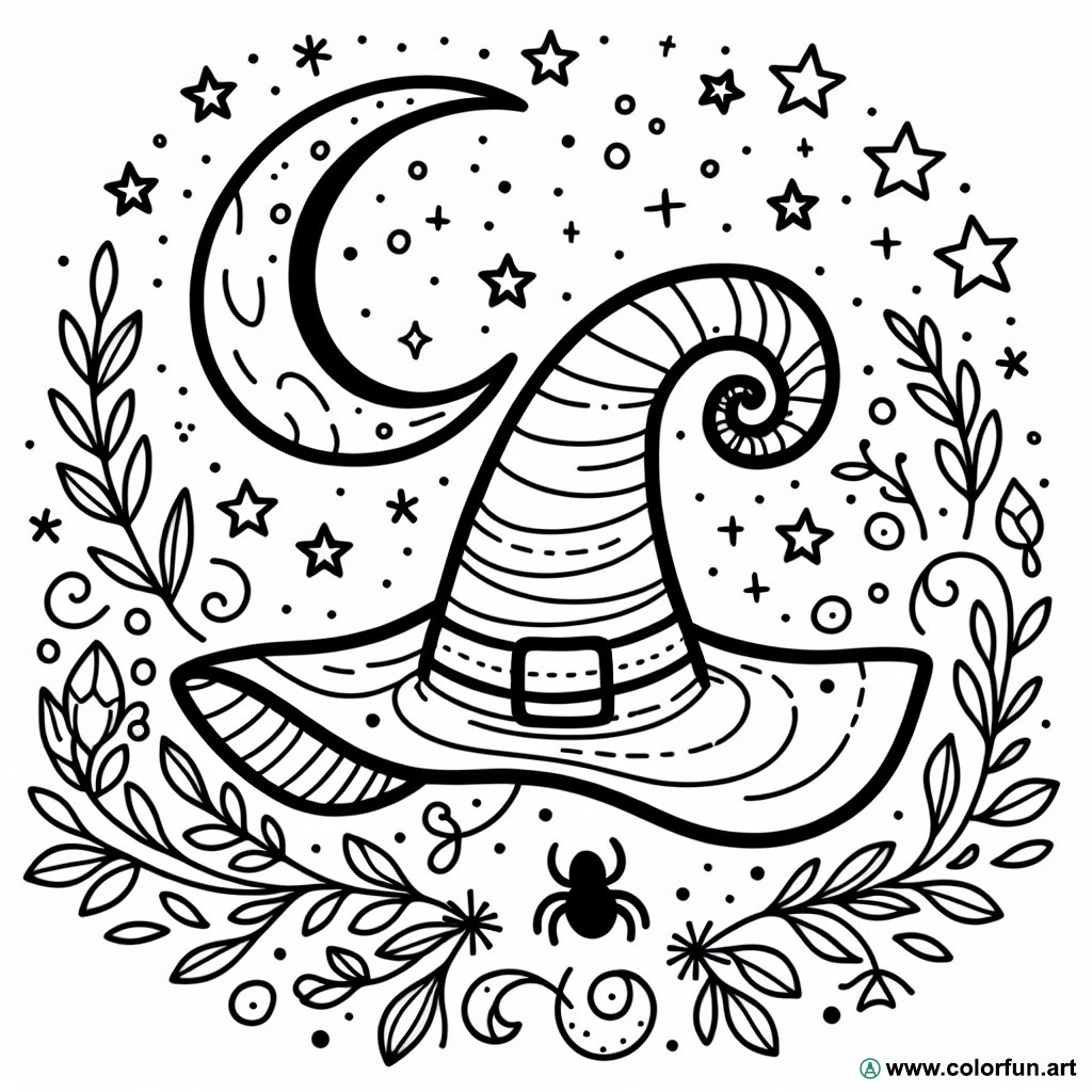witch hat coloring page