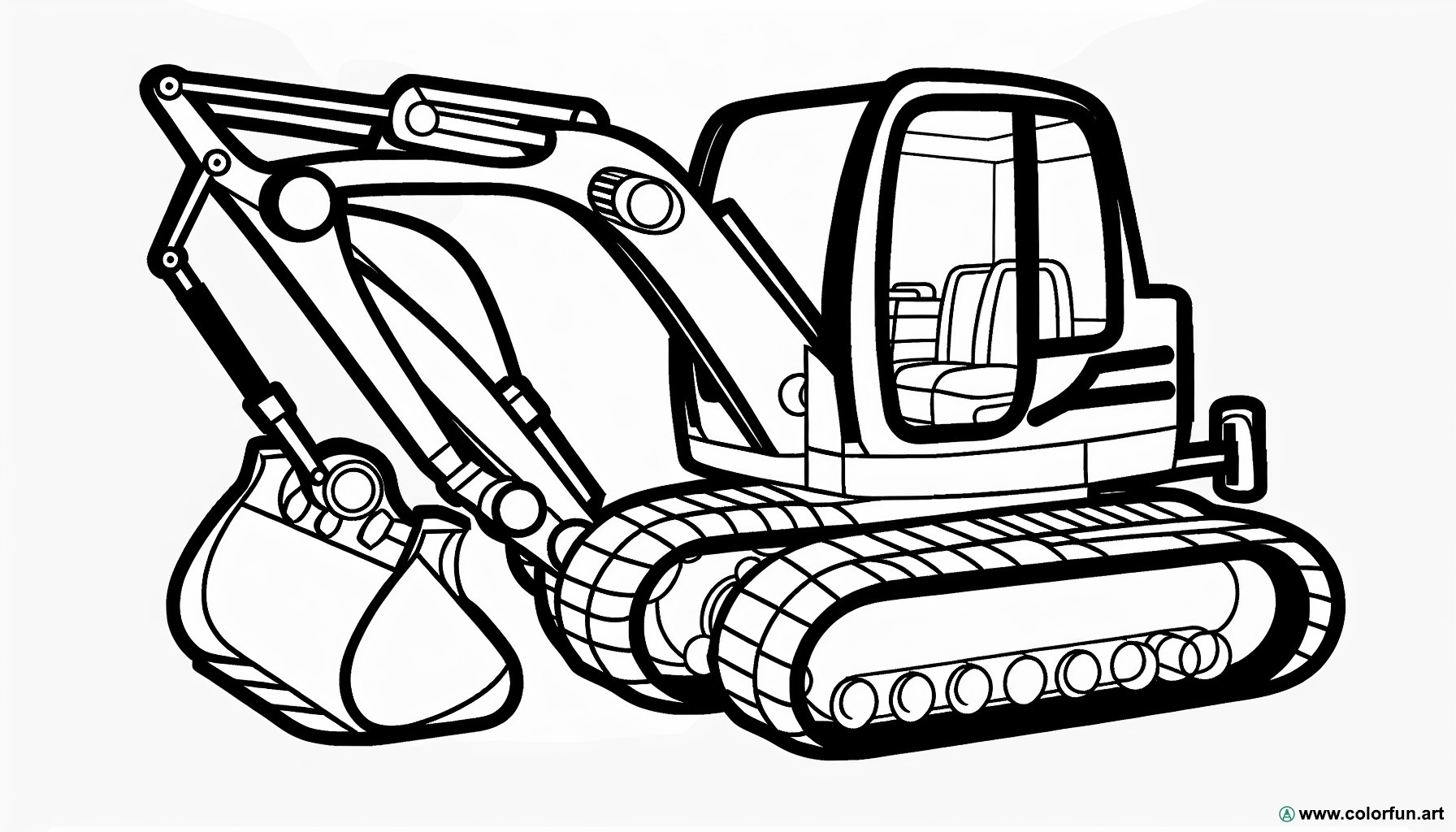 coloring page construction vehicle easy