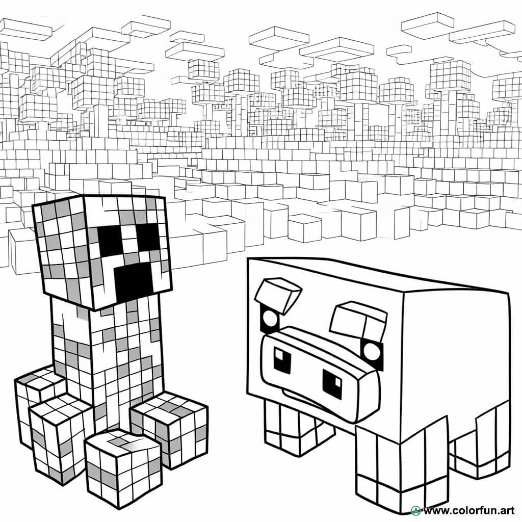 10 Minecraft Animal Coloring Pages for Creative Kids