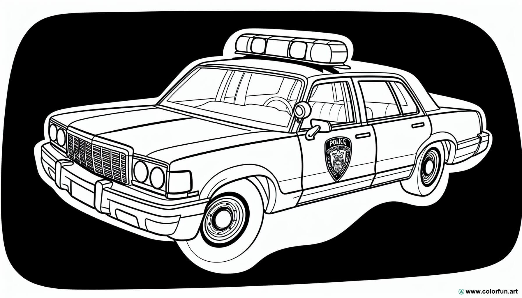coloring page American police car