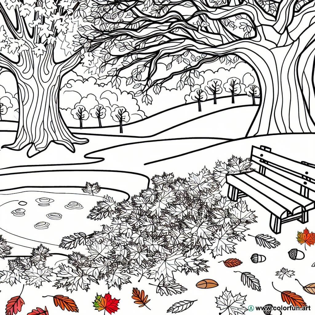 coloring page autumn adult