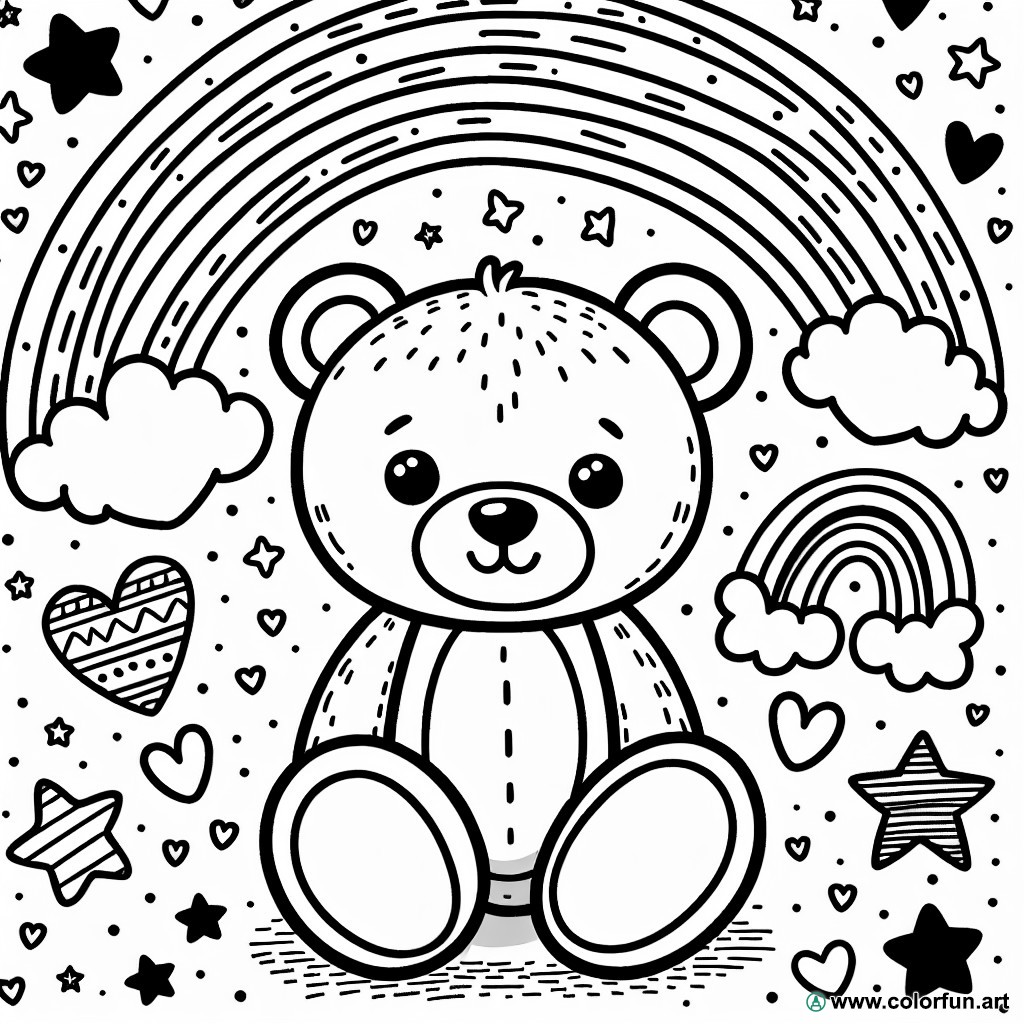 Coloring page teddy bear therapy