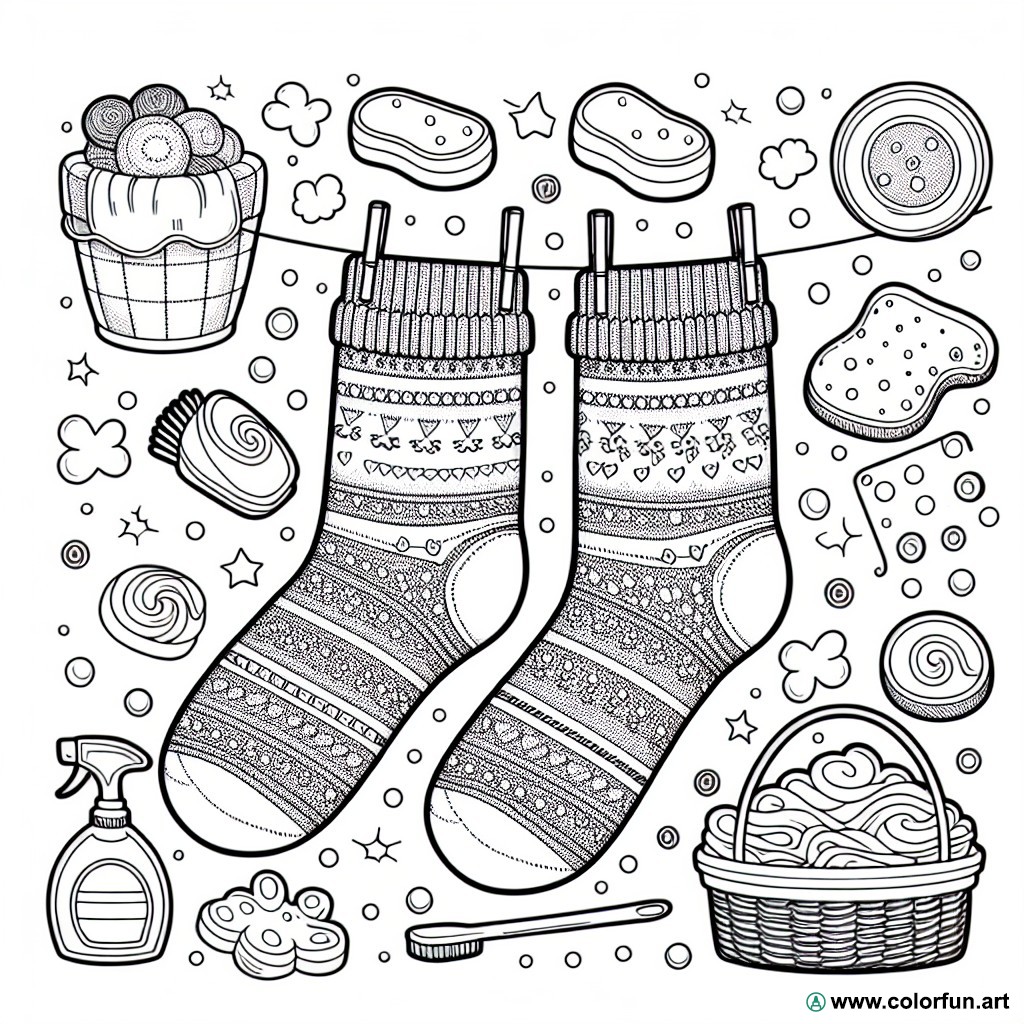Coloring page pair of socks