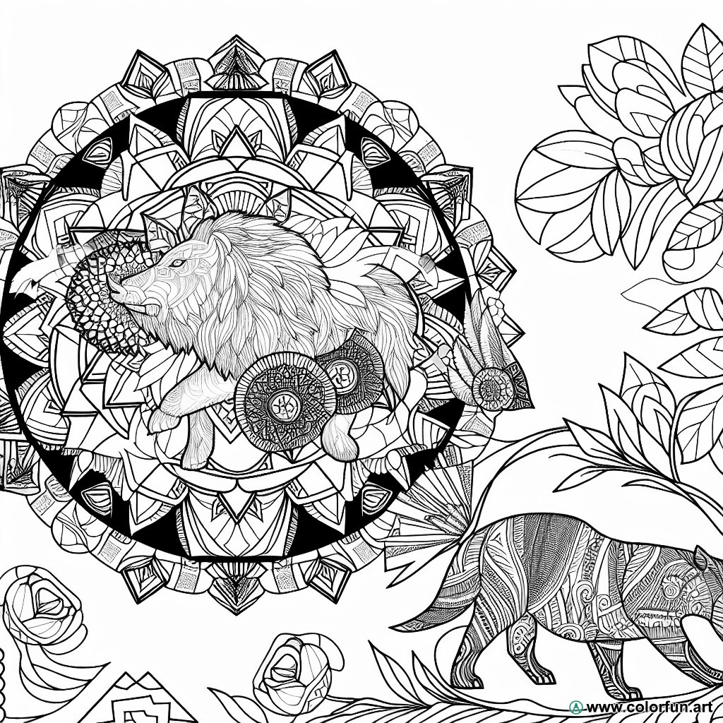 Realistic coloring page for adults
