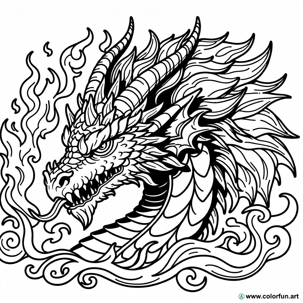 Dragon head coloring page