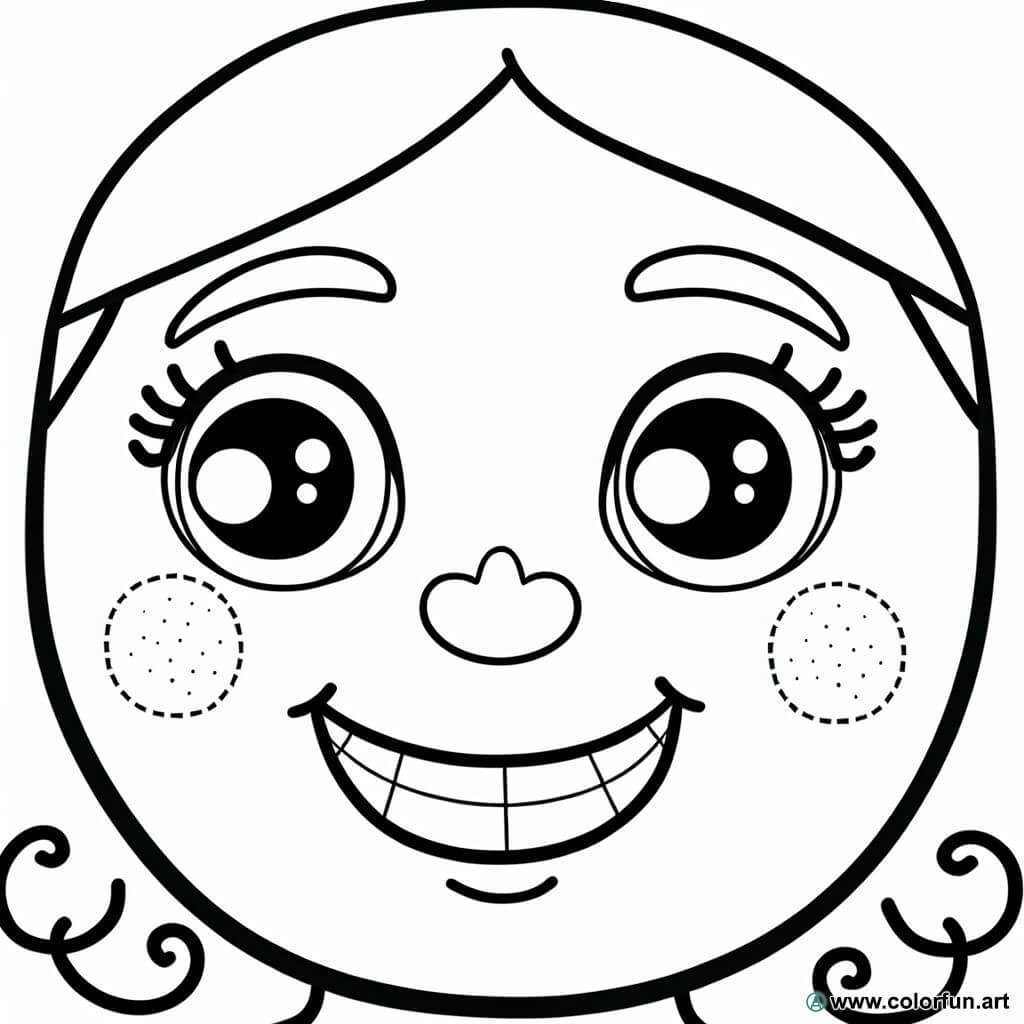 coloring page smiling face