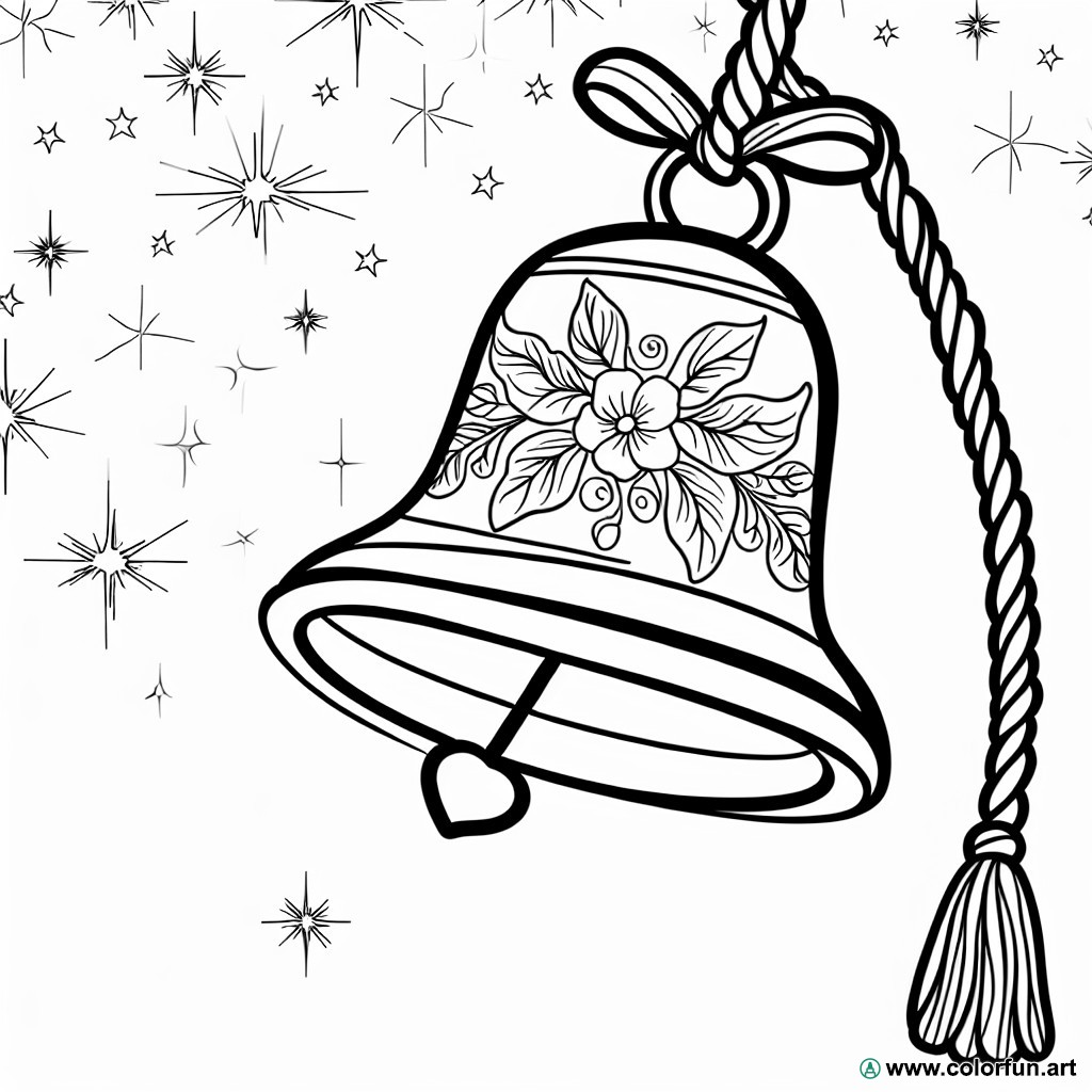 vintage bell coloring page
