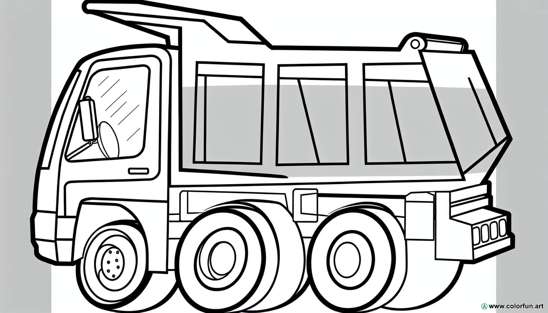 coloring page dump truck vehicle