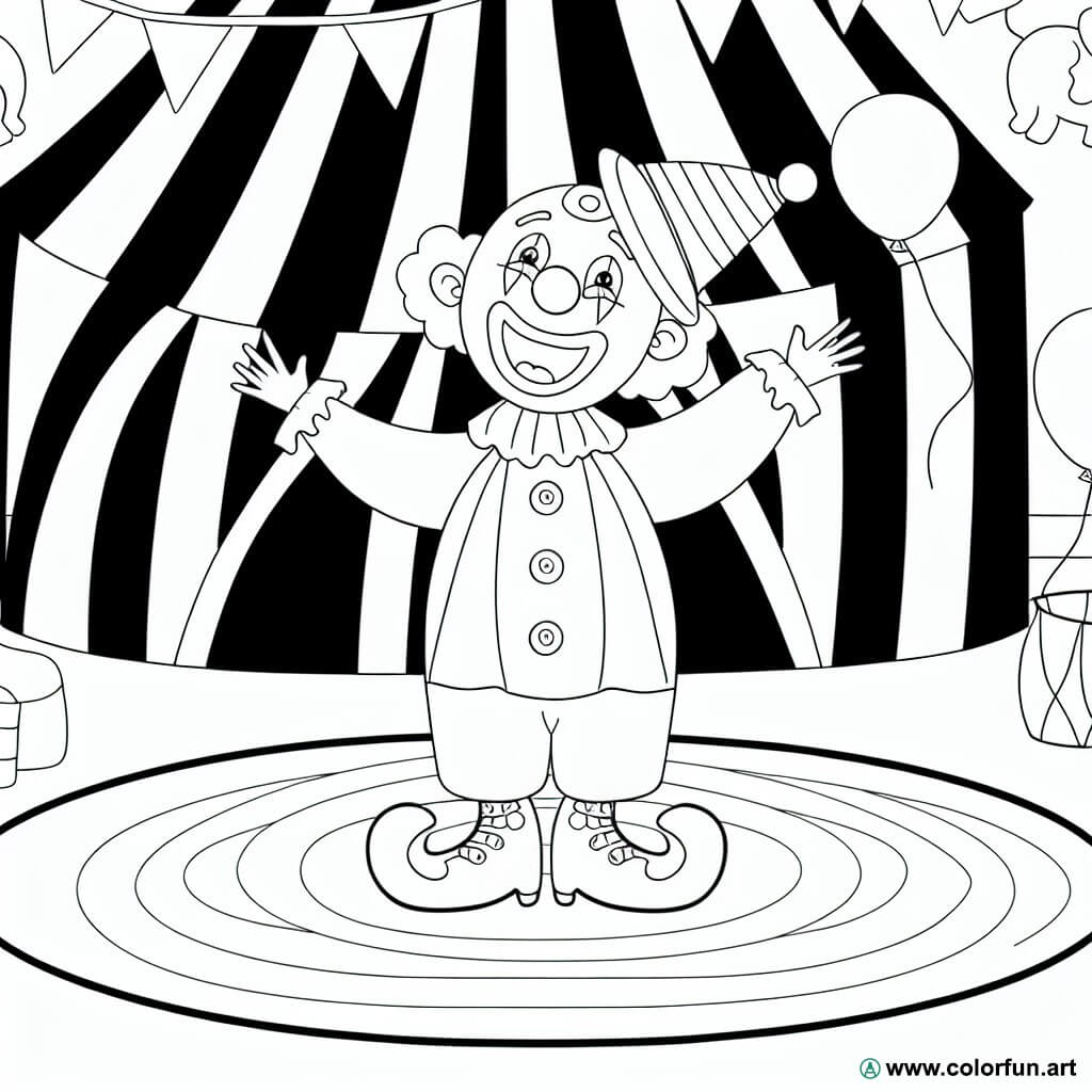 coloring page circus clown