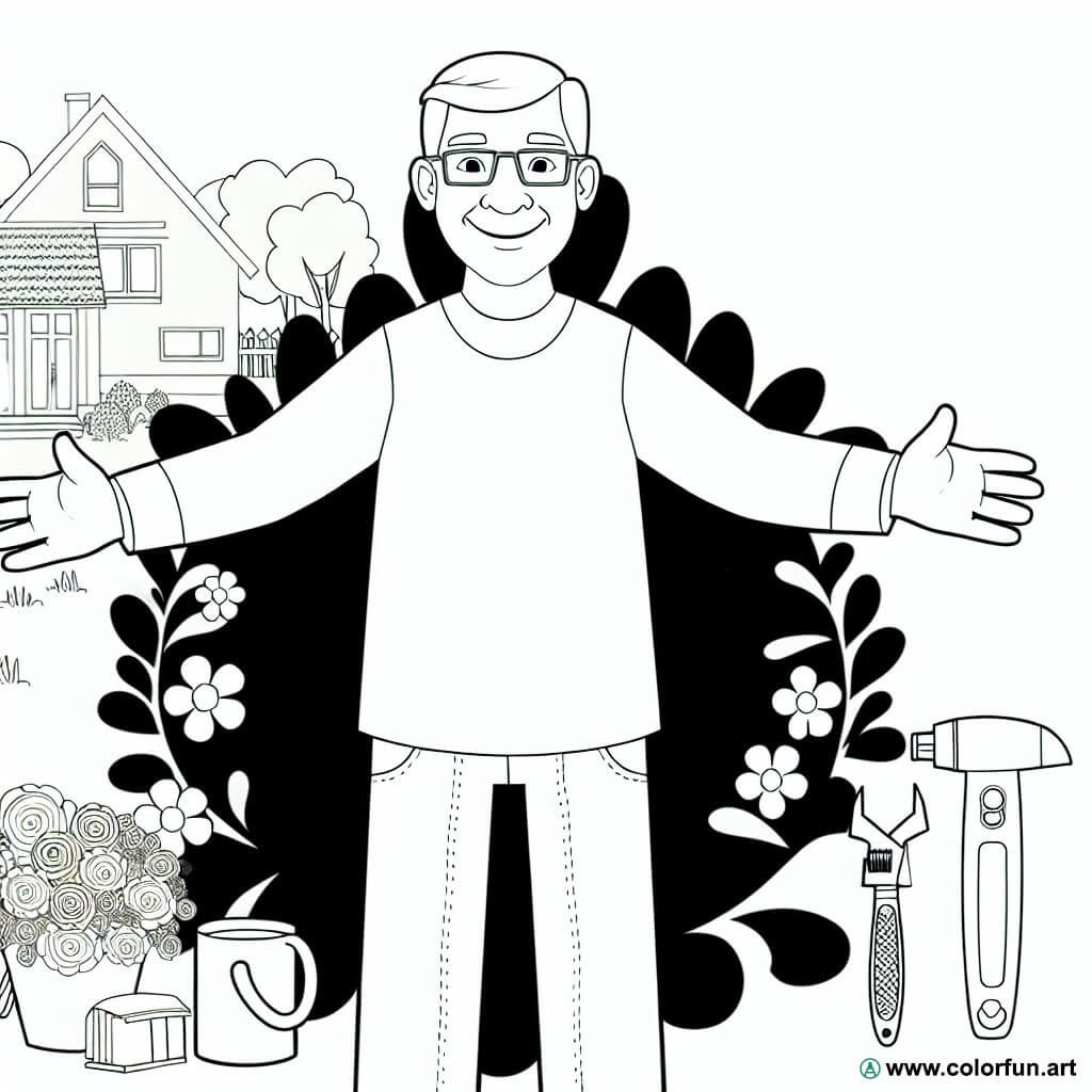 coloring page Father's Day for adults