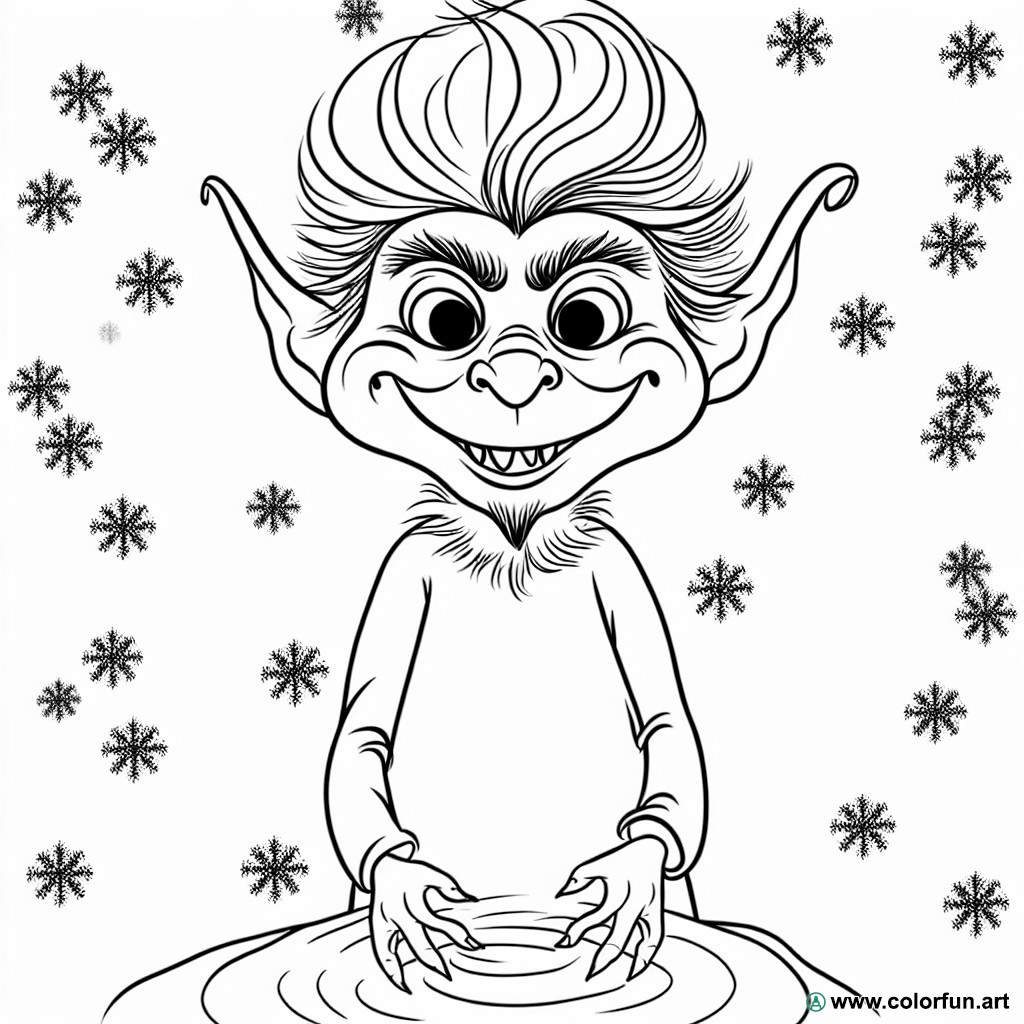 coloring page easy grinch