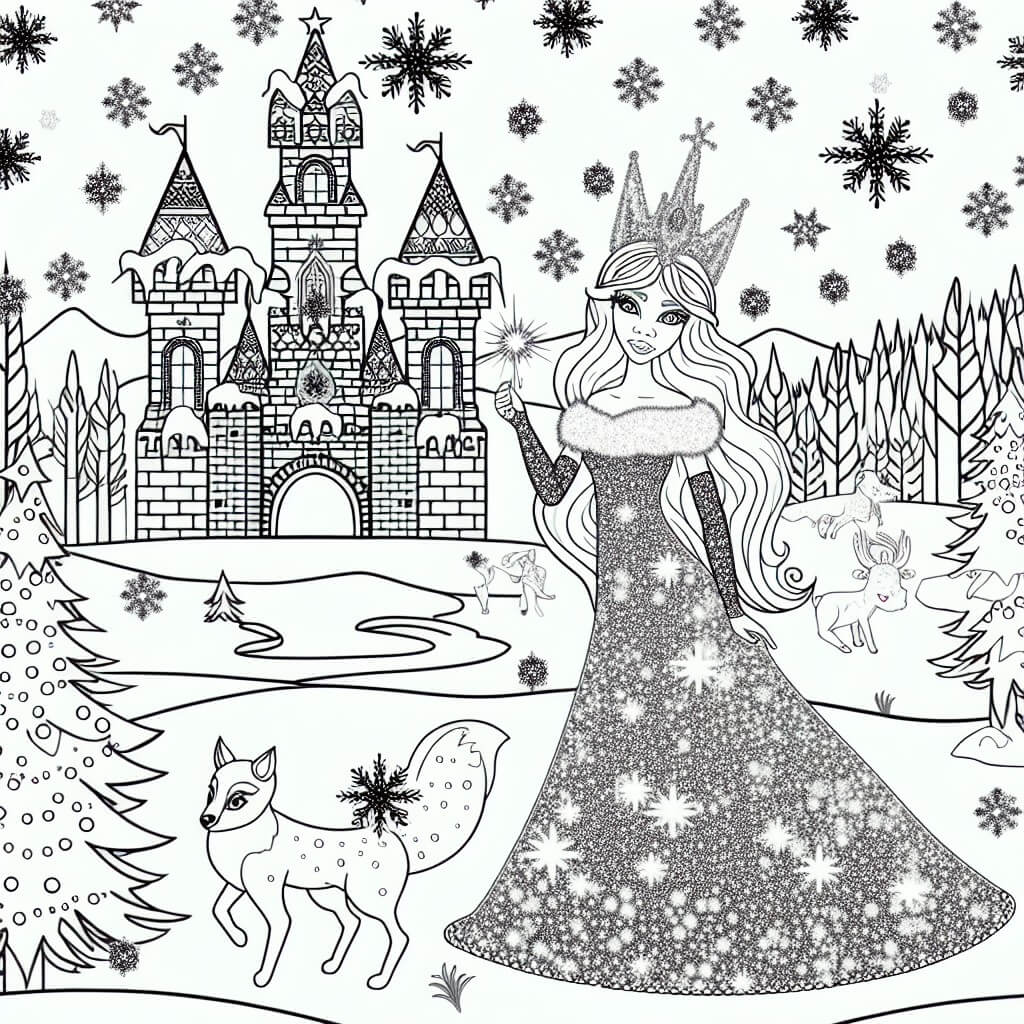coloring page frozen christmas