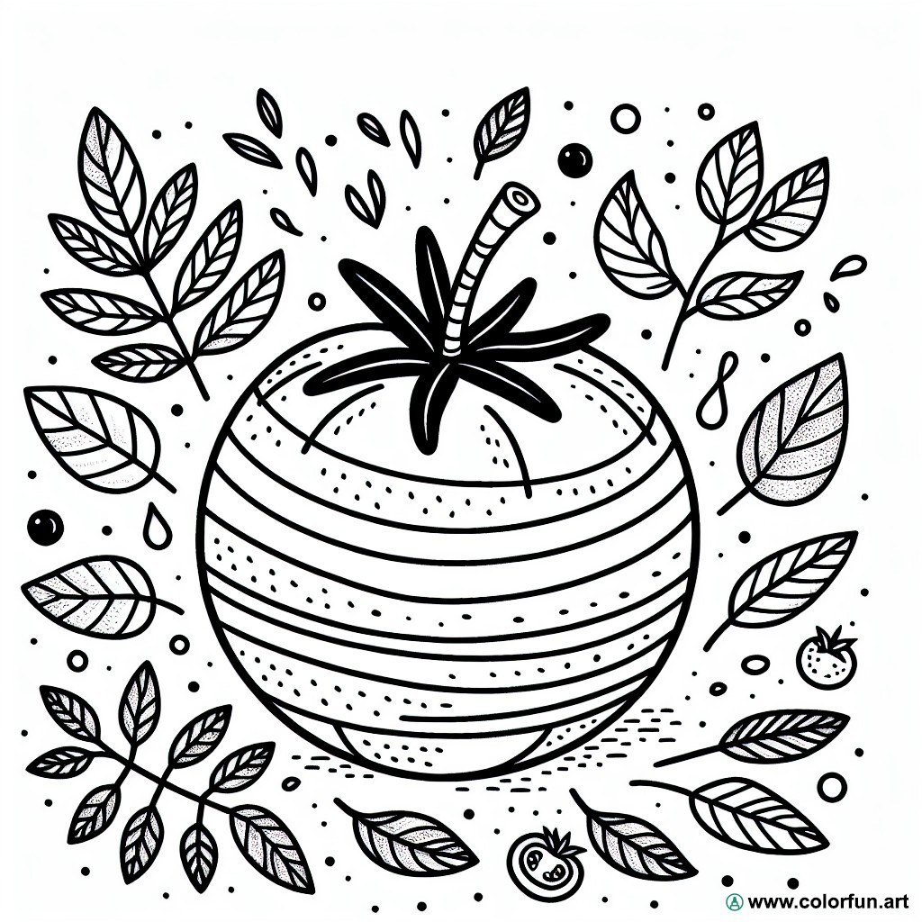 coloring page tomato vegetable