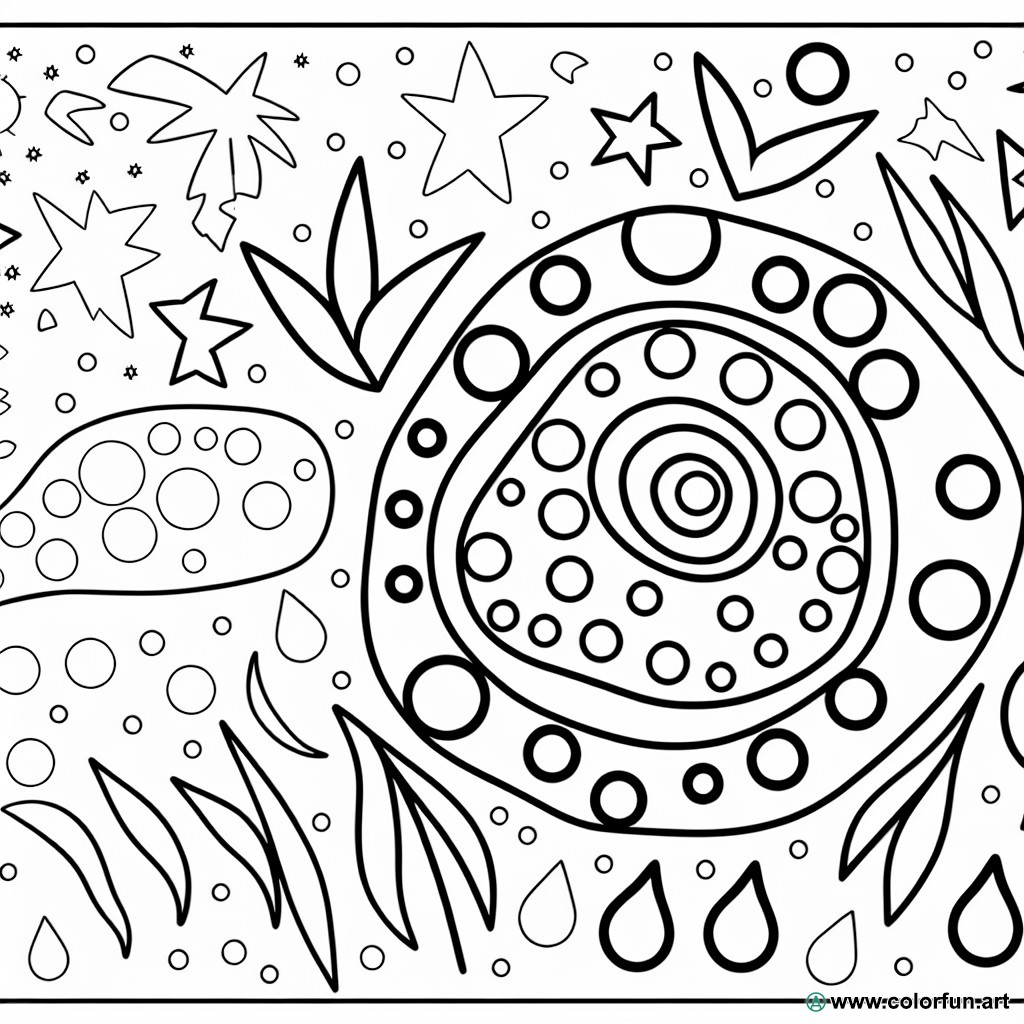 Aboriginal art coloring page