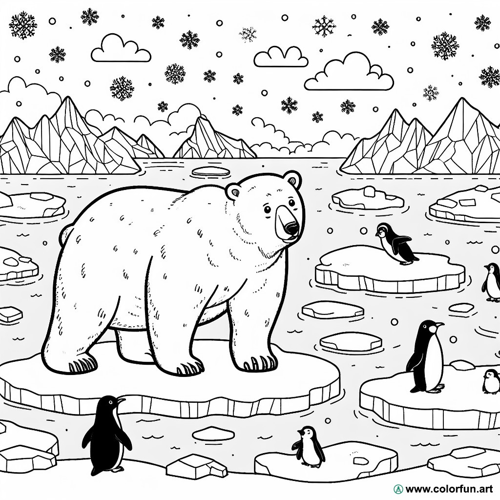 coloring page ice floe