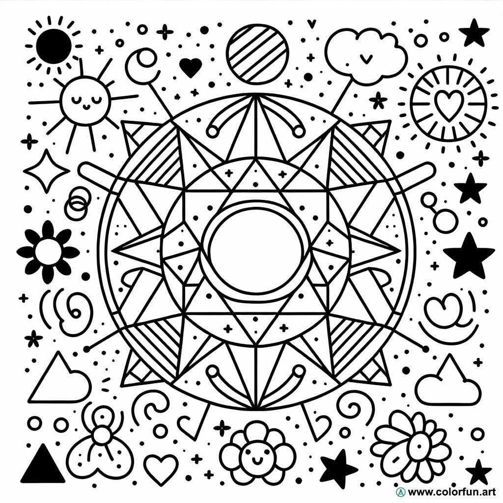 geometric shape coloring page