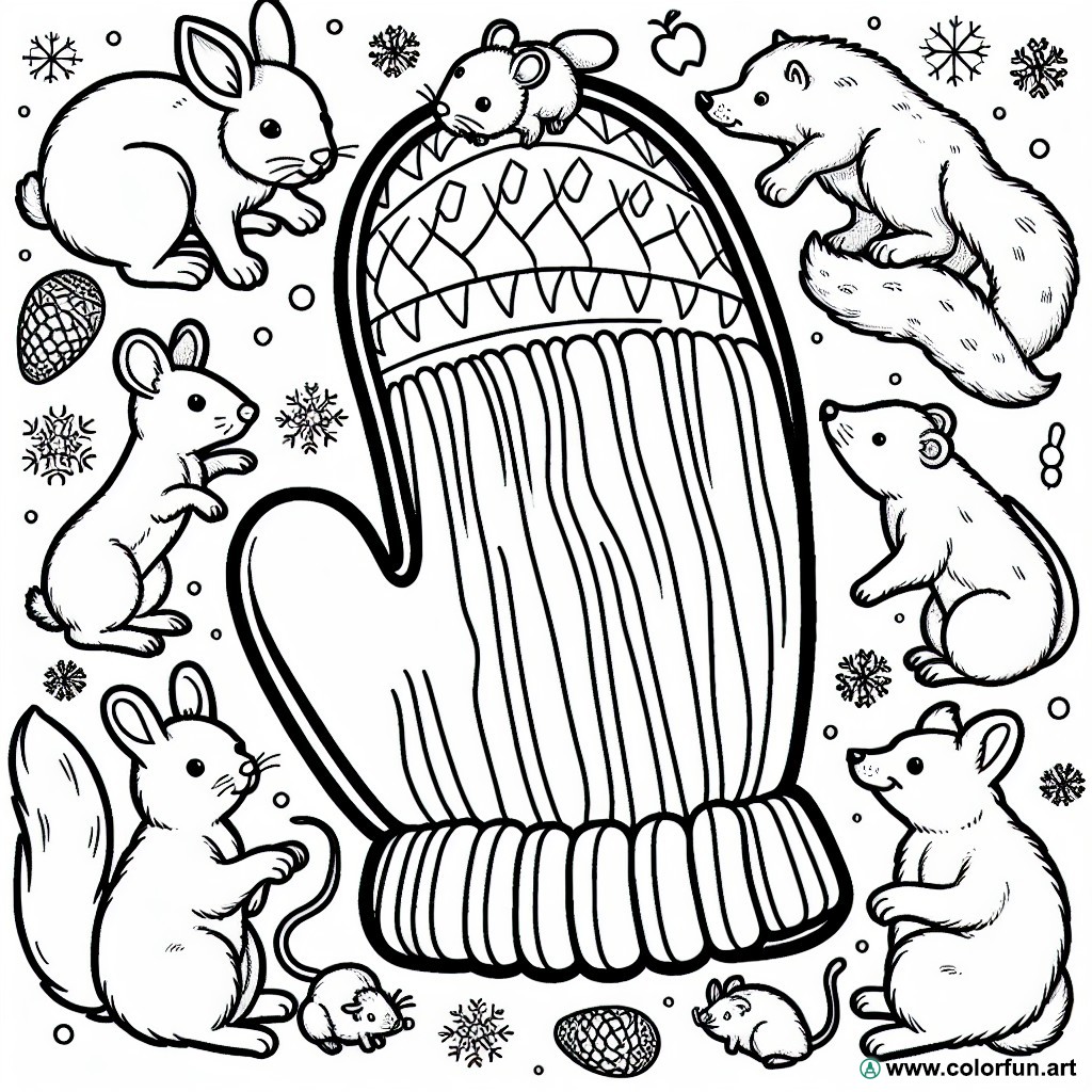 coloring page the mitten album