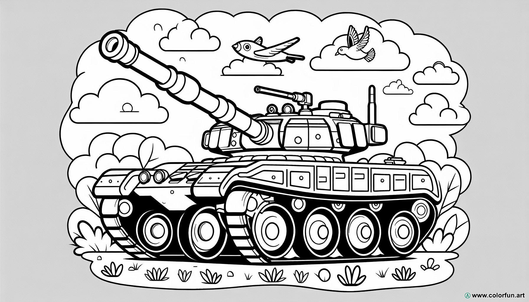 military tank coloring page