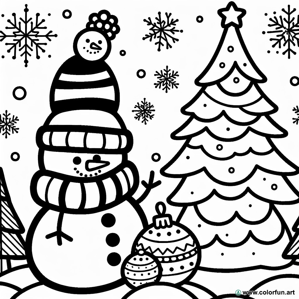 kindergarten snow coloring page