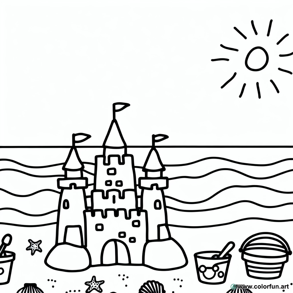 coloring page holidays beach