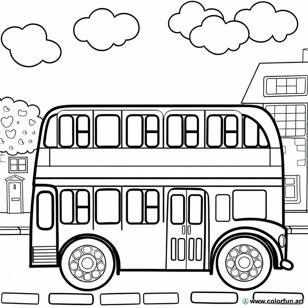 coloring page English bus