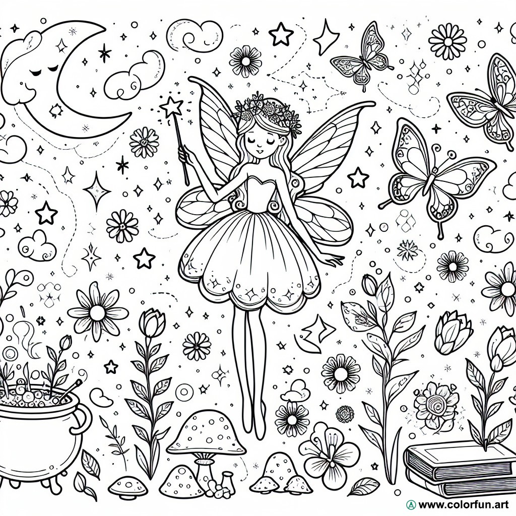 fairy tink easy coloring page