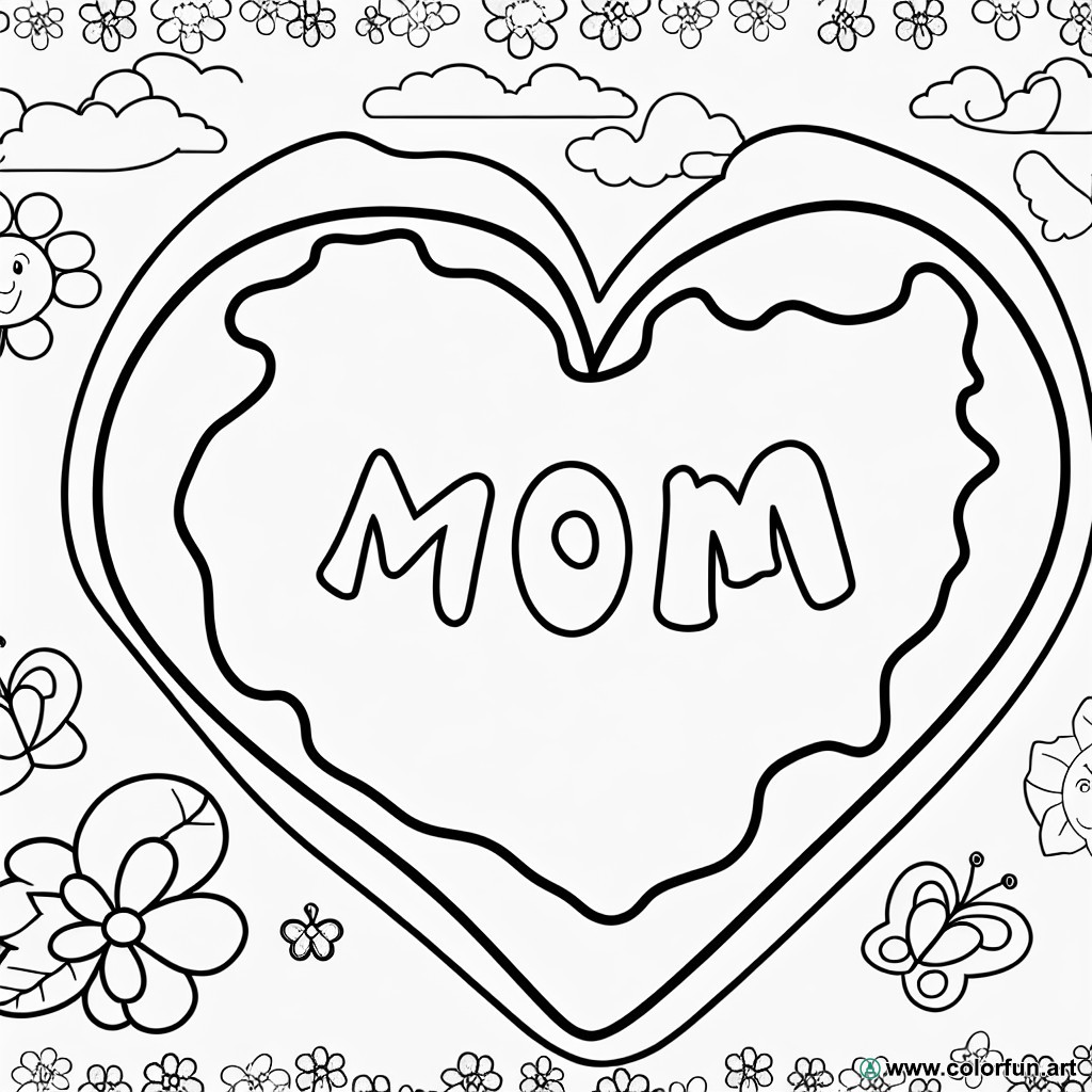 coloring page mother's day