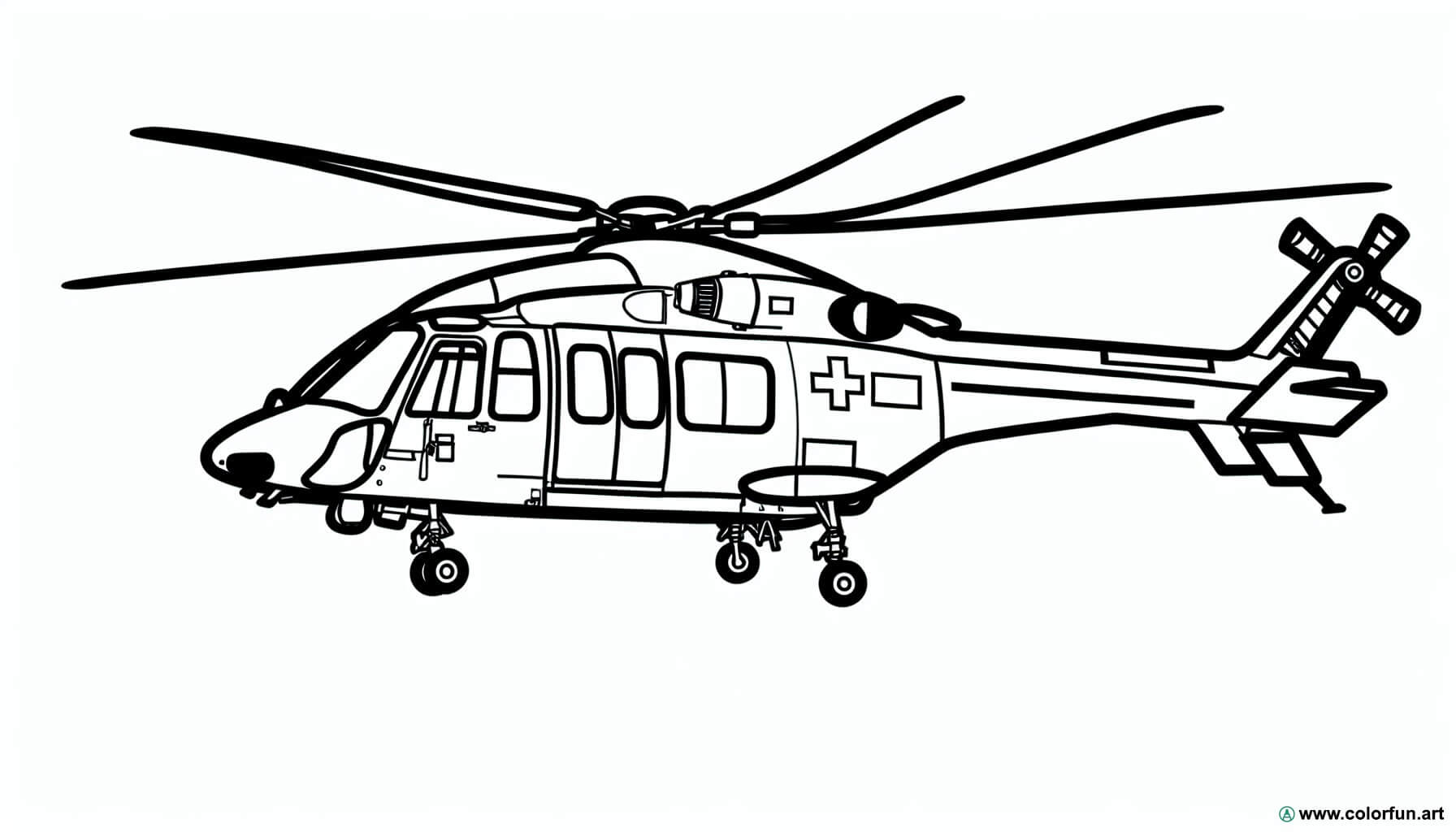coloring page rescue helicopter