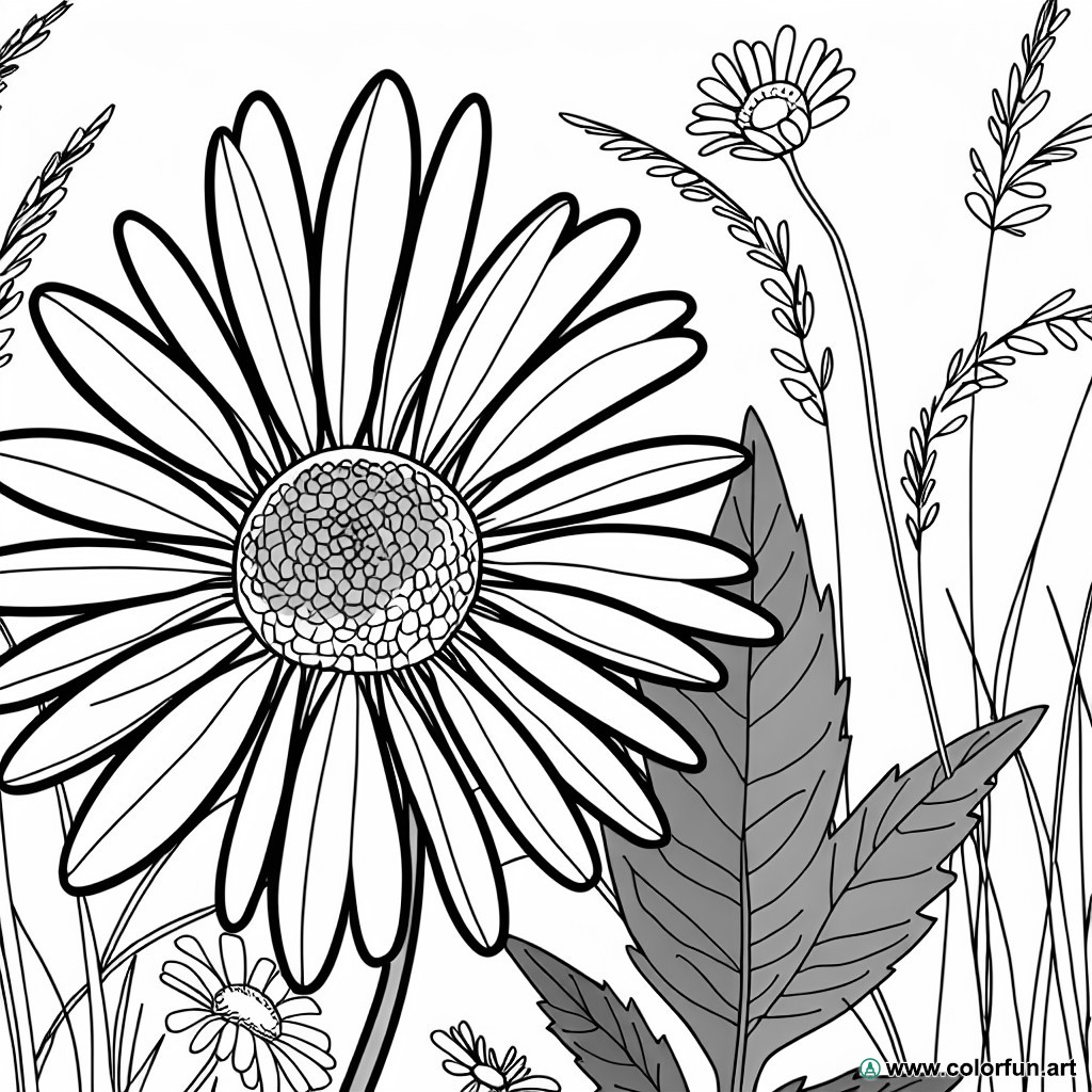wild daisy coloring page