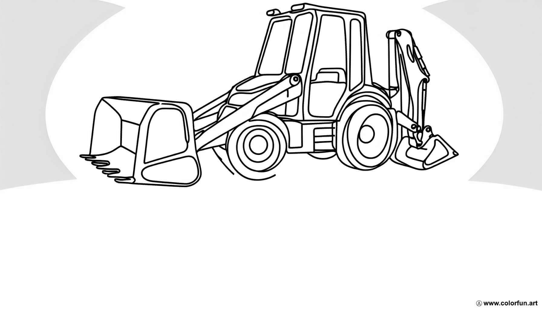 coloring page excavator construction vehicles
