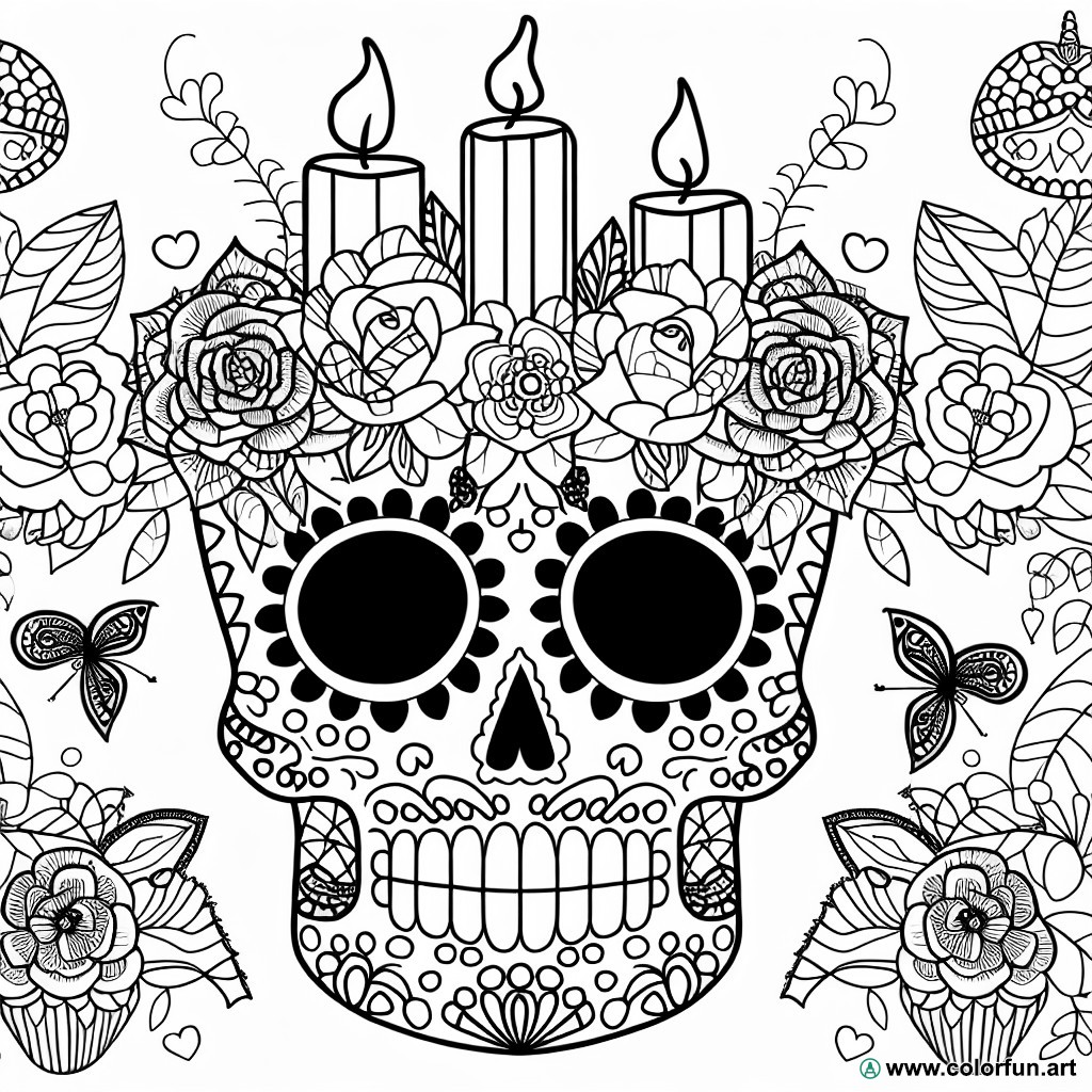 Adult coloring page Day of the Dead