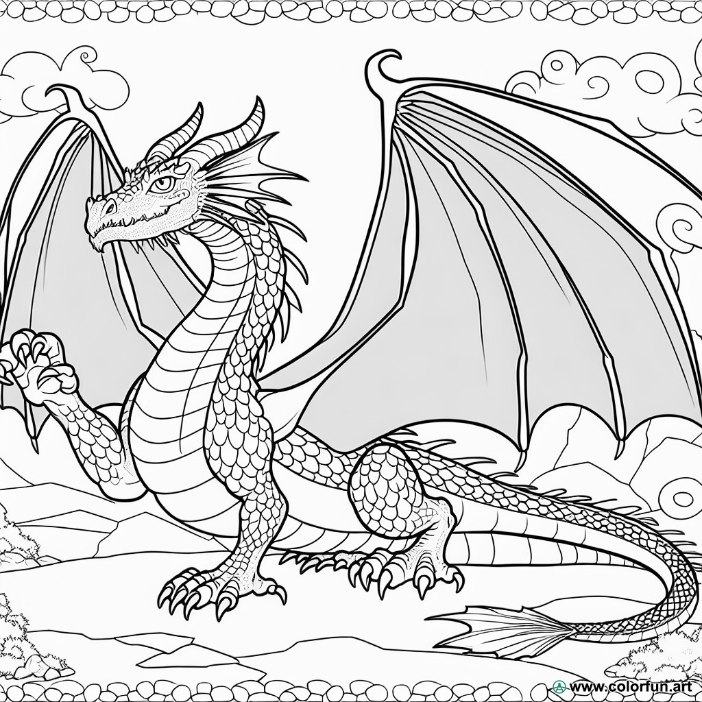 fantastic dragon coloring page
