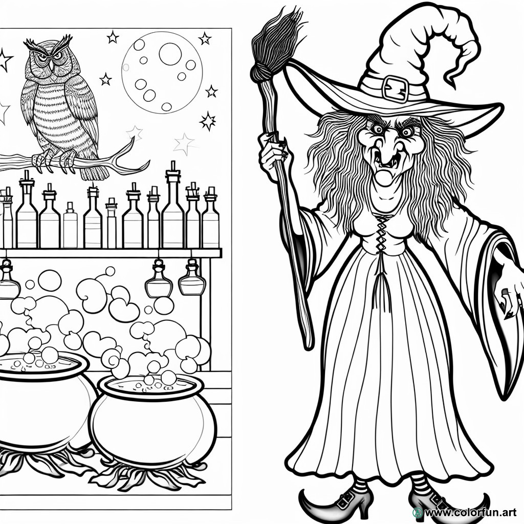 Dark witch coloring page