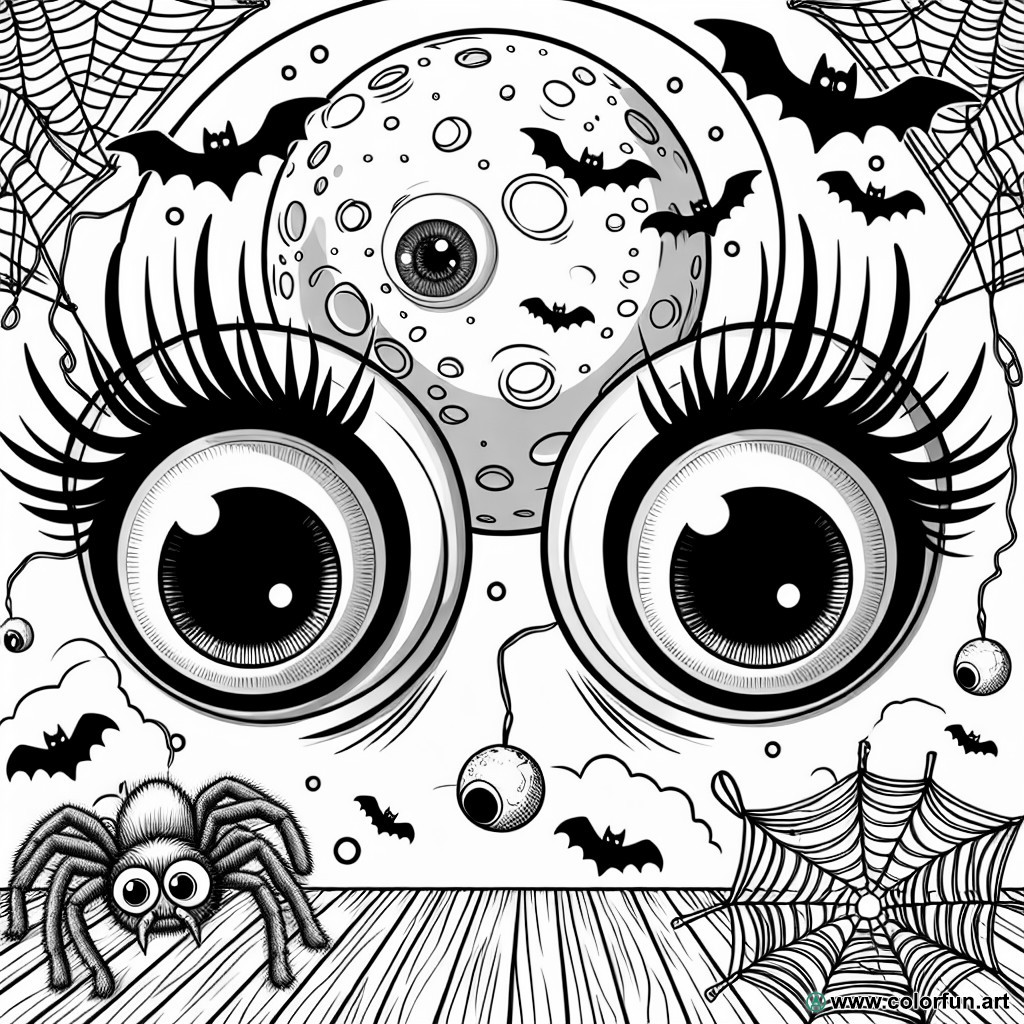 Halloween eyes coloring page