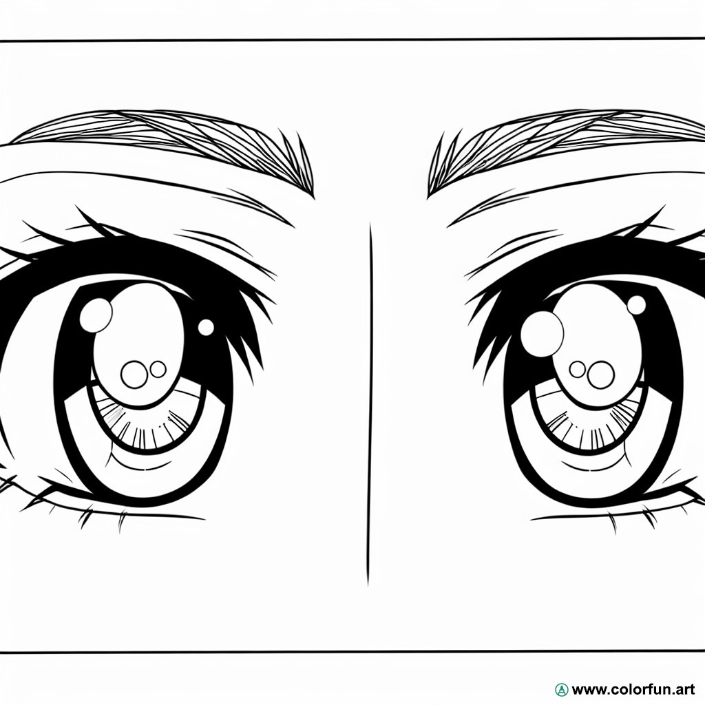 coloring page manga eyes