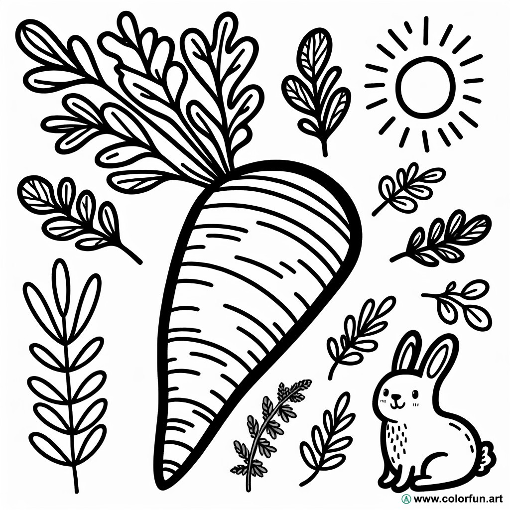 coloring page carrot kindergarten