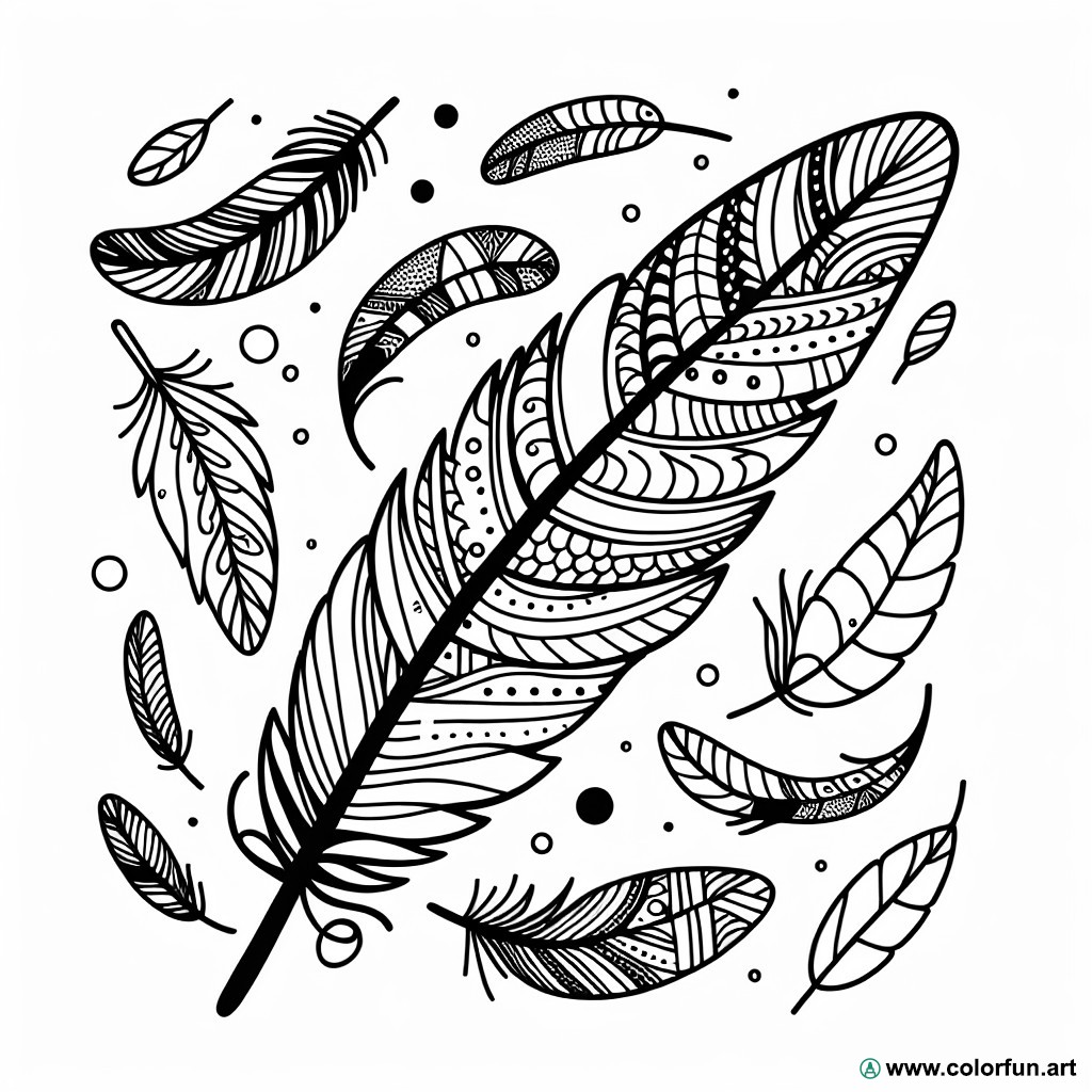 adult feathers coloring page