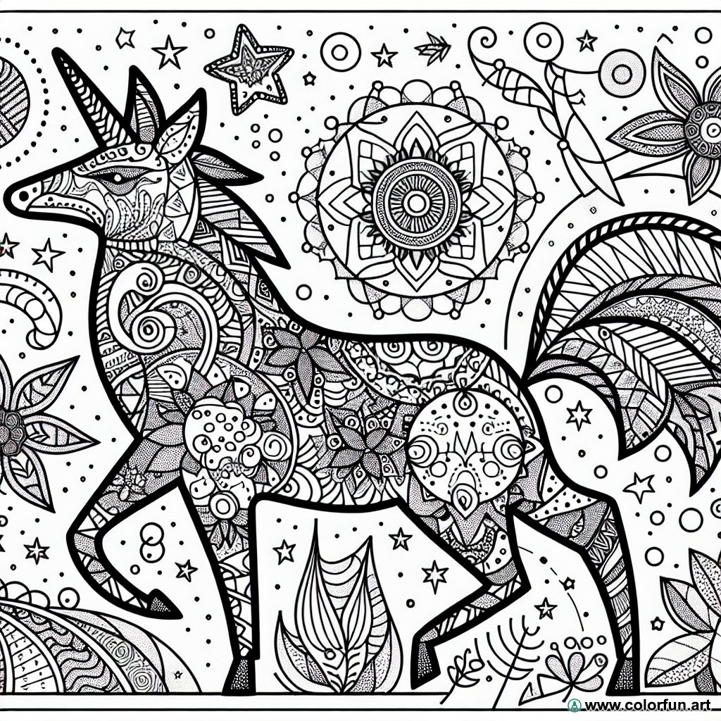 complicated animals coloring page
