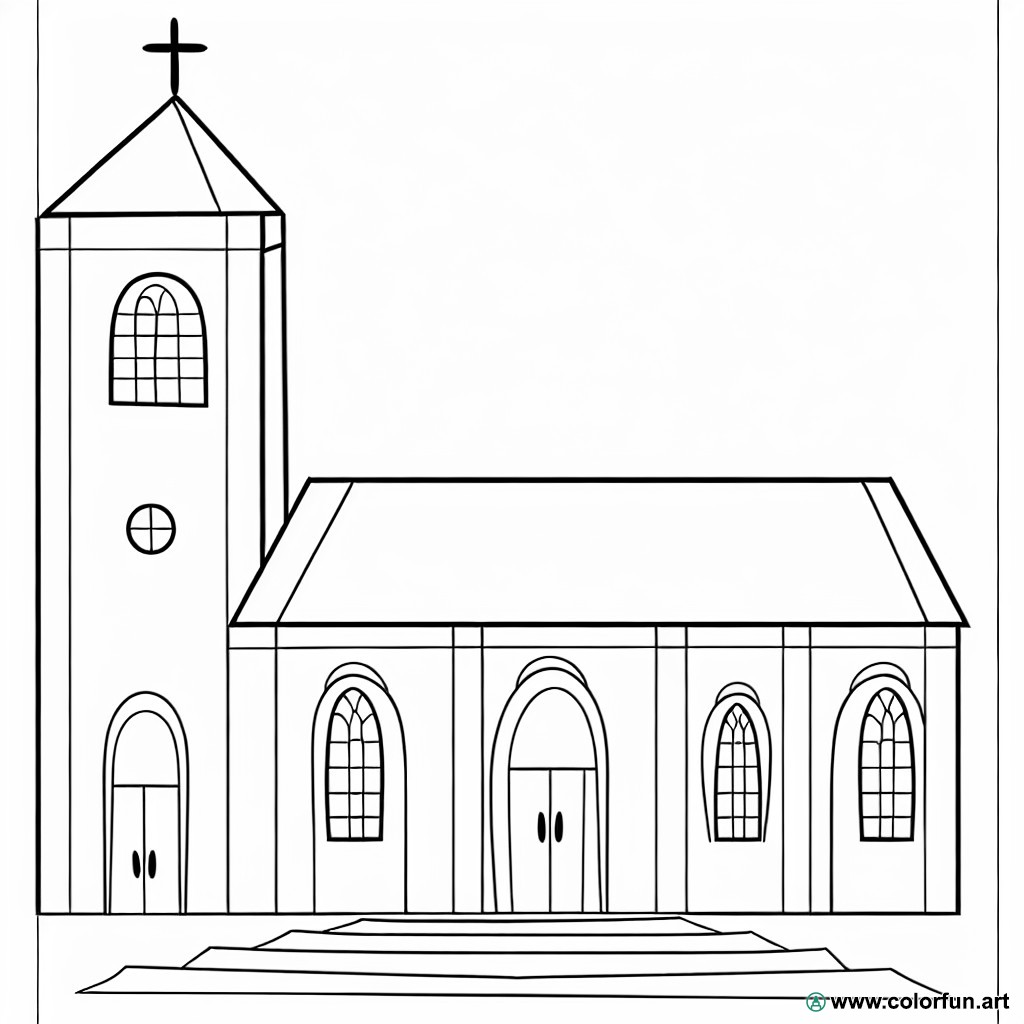 coloring page Catholic church