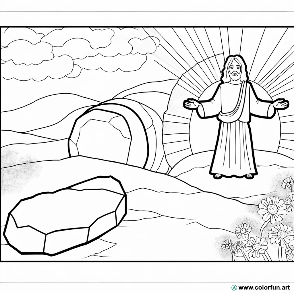 resurrected Jesus coloring page