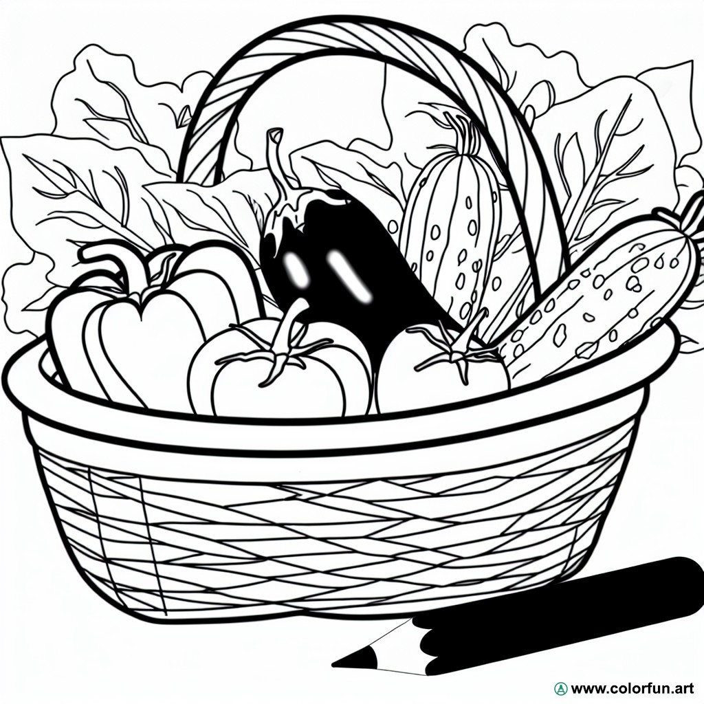 coloring page summer vegetables