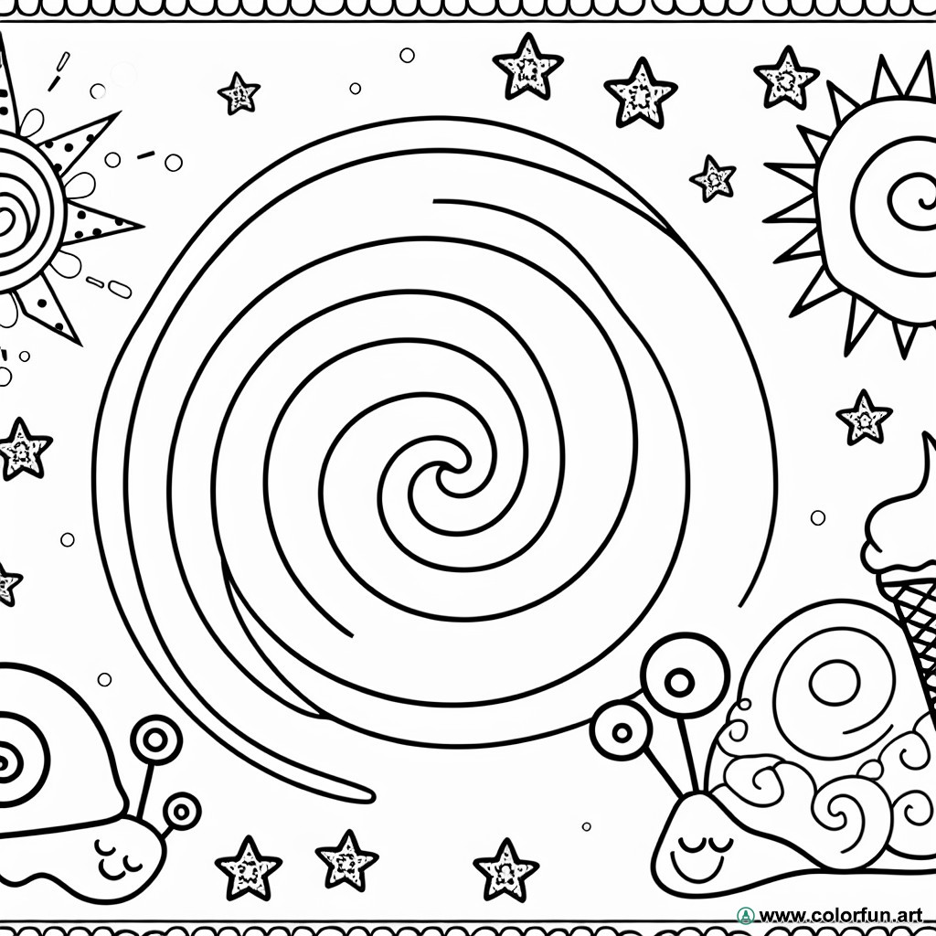 kindergarten spiral coloring page