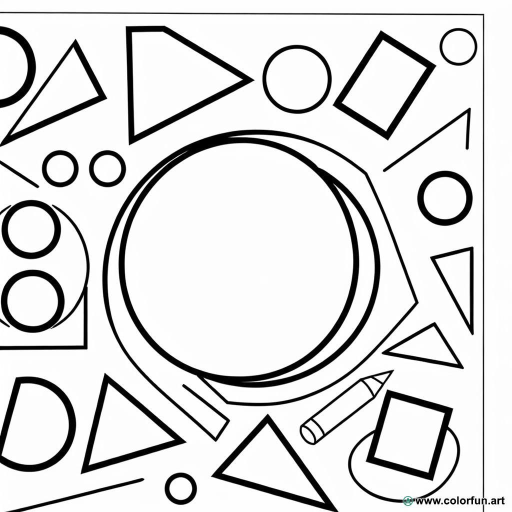 coloring page geometric shapes