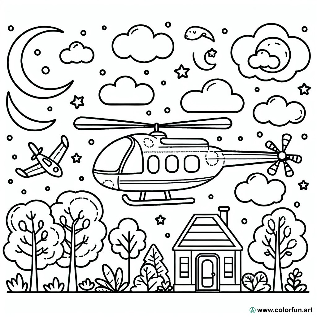 coloring page heli
