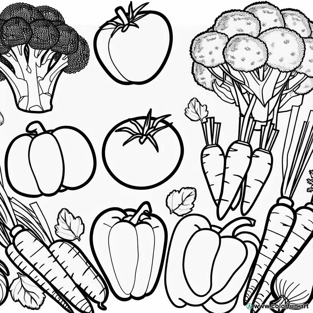 coloring page vegetable