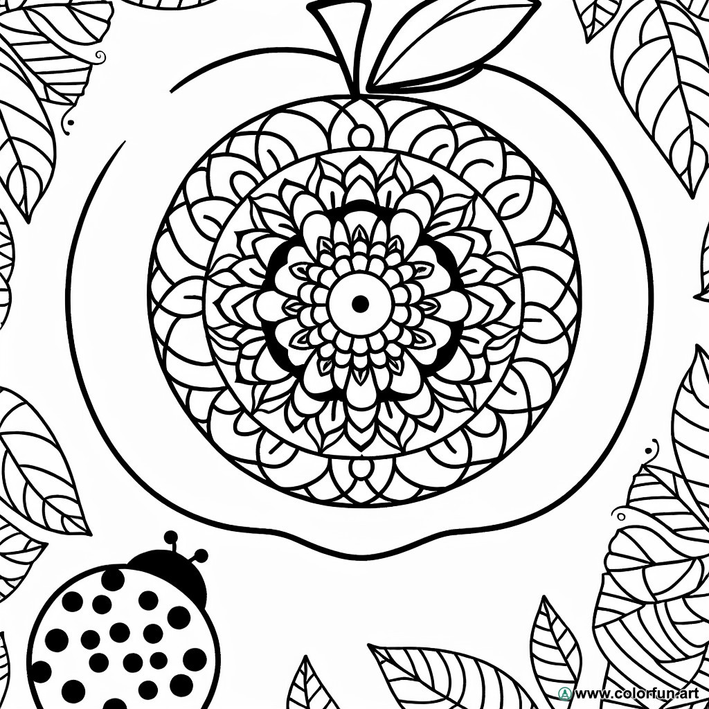 apple mandala coloring page