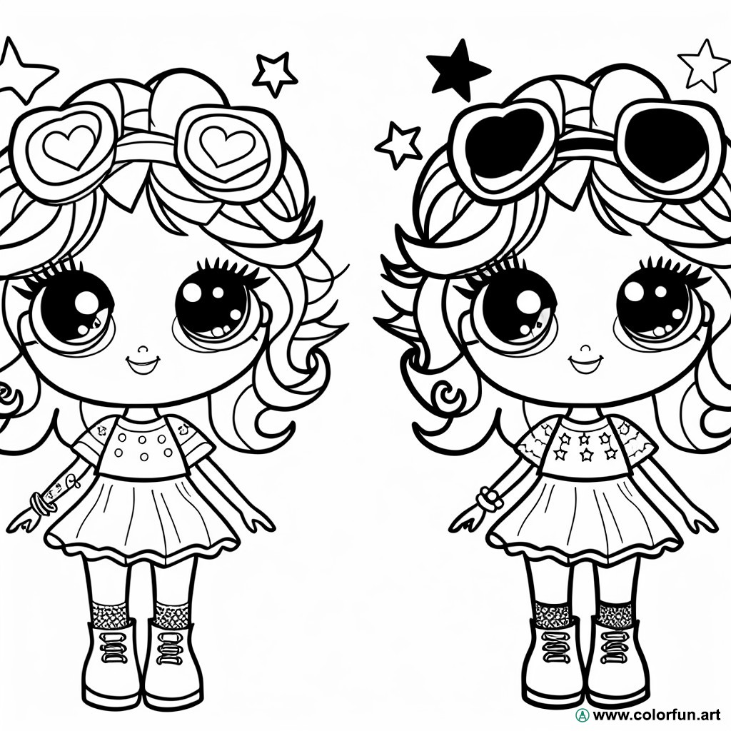 coloring page lol doll easy