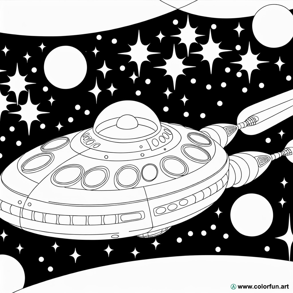 alien spaceship coloring page