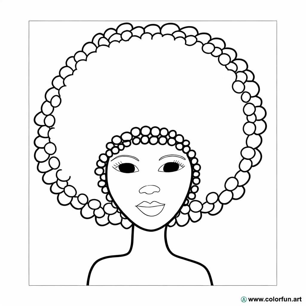 coloring page afro hairstyle