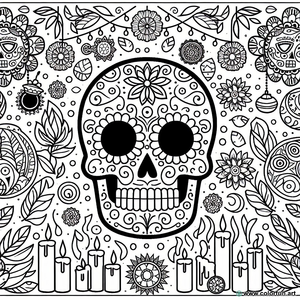 Coloring page Day of the Dead